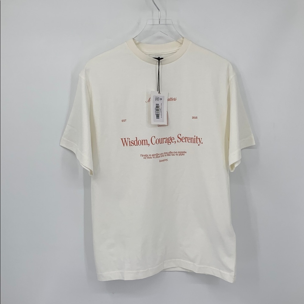 Active After Coffee Club Wisdom Courage graphic tee shirt cotton white red new S